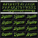 Custom Black Neon Green Bomber Full-Snap Varsity Letterman Jacket