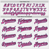 Custom White Light Blue Black-Pink Bomber Full-Snap Varsity Letterman Jacket