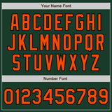 Custom Green Orange-Black Bomber Full-Snap Varsity Letterman Jacket