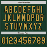Custom Green Old Gold-Black Bomber Full-Snap Varsity Letterman Jacket