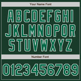 Custom Green Kelly Green-White Bomber Full-Snap Varsity Letterman Jacket
