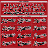 Custom Red Black-White Bomber Full-Snap Varsity Letterman Jacket