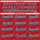 Custom Red Navy-White Bomber Full-Snap Varsity Letterman Jacket