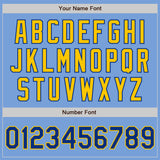 Custom Light Blue Royal-Yellow Bomber Full-Snap Varsity Letterman Jacket