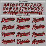 Custom Gray Red-Black Bomber Full-Snap Varsity Letterman Jacket