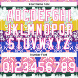 Custom White Pink-Gold Heron 3D Pattern Design Bomber Full-Snap Varsity Letterman Jacket