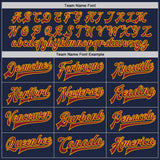 Custom Navy Crimson-Gold Bomber Full-Snap Varsity Letterman Jacket
