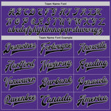 Custom Purple Black-Gray Bomber Full-Snap Varsity Letterman Jacket