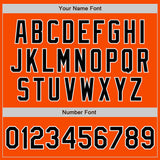Custom Orange Black-White Bomber Full-Snap Varsity Letterman Jacket