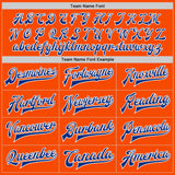 Custom Orange Royal-White Bomber Full-Snap Varsity Letterman Jacket