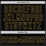 Custom Black Old Gold Pinstripe Old Gold Bomber Full-Snap Varsity Letterman Jacket