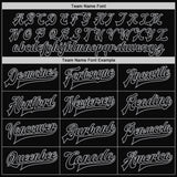 Custom Black Gray Pinstripe Red Bomber Full-Snap Varsity Letterman Jacket
