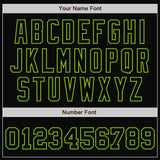 Custom Black Neon Green Pinstripe Neon Green Bomber Full-Snap Varsity Letterman Jacket