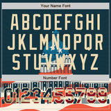 Custom Navy Vintage USA Flag-City Cream United States Congress Building 3D Pattern Design Bomber Full-Snap Varsity Letterman Jacket