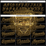 Custom Black Old Gold Taurus 3D Pattern Design Bomber Full-Snap Varsity Letterman Jacket
