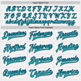 Custom White Navy Pinstripe Aqua Bomber Full-Snap Varsity Letterman Jacket