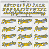 Custom White Royal Pinstripe Yellow Bomber Full-Snap Varsity Letterman Jacket