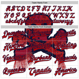 Custom White Red-Navy Skull Fashion 3D Bomber Full-Snap Varsity Letterman Jacket