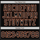 Custom Black White-Orange Bomber Full-Snap Varsity Letterman Two Tone Jacket