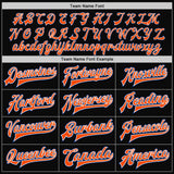 Custom Black Royal-Orange Bomber Full-Snap Varsity Letterman Two Tone Jacket