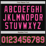 Custom Black Pink-Neon Green Bomber Full-Snap Varsity Letterman Two Tone Jacket