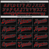 Custom Black Teal-Red Bomber Full-Snap Varsity Letterman Two Tone Jacket