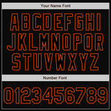 Custom Black Orange Bomber Full-Snap Varsity Letterman Two Tone Jacket
