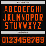 Custom Black Orange Bomber Full-Snap Varsity Letterman Two Tone Jacket