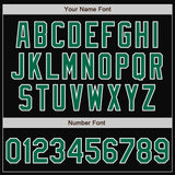 Custom Black Kelly Green-White Bomber Full-Snap Varsity Letterman Two Tone Jacket