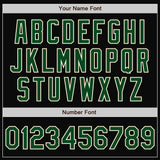 Custom Black Green-Cream Bomber Full-Snap Varsity Letterman Two Tone Jacket
