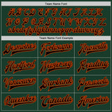 Custom Green Orange-Black Bomber Full-Snap Varsity Letterman Two Tone Jacket