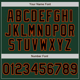 Custom Green Black-Orange Bomber Full-Snap Varsity Letterman Two Tone Jacket