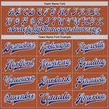 Custom Texas Orange Royal-White Bomber Full-Snap Varsity Letterman Two Tone Jacket