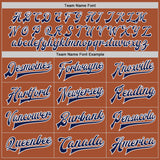Custom Texas Orange Navy-White Bomber Full-Snap Varsity Letterman Two Tone Jacket