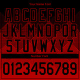 Custom Red Black 3D Pattern Design Bomber Full-Snap Varsity Letterman Jacket