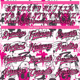 Custom Graffiti Pattern Pink-Black Abstract Grunge Art 3D Bomber Full-Snap Varsity Letterman Jacket