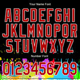 Custom Graffiti Pattern Red-White Splashes 3D Bomber Full-Snap Varsity Letterman Jacket
