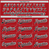 Custom Red Black-White Bomber Full-Snap Varsity Letterman Two Tone Jacket