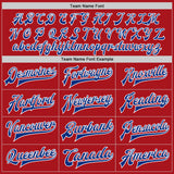 Custom Red Royal-White Bomber Full-Snap Varsity Letterman Two Tone Jacket