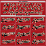 Custom Red Black-Cream Bomber Full-Snap Varsity Letterman Two Tone Jacket