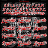 Custom Black Red-White Skull Fashion 3D Bomber Full-Snap Varsity Letterman Jacket