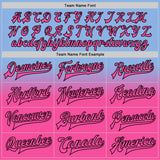 Custom Light Blue Pink-Black Bomber Full-Snap Varsity Letterman Fade Fashion Jacket