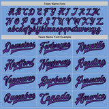 Custom Light Blue Purple-Black Bomber Full-Snap Varsity Letterman Two Tone Jacket