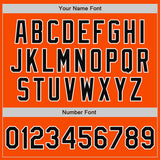 Custom Orange Black-White Bomber Full-Snap Varsity Letterman Two Tone Jacket