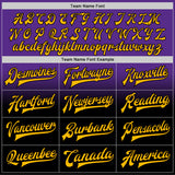 Custom Purple Gold-Black Bomber Full-Snap Varsity Letterman Fade Fashion Jacket