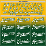 Custom Gold White-Green Bomber Full-Snap Varsity Letterman Fade Fashion Jacket