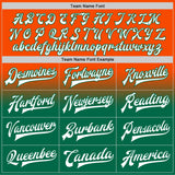 Custom Orange White-Kelly Green Bomber Full-Snap Varsity Letterman Fade Fashion Jacket