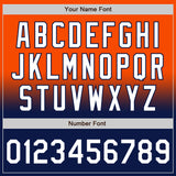 Custom Orange White-Navy Bomber Full-Snap Varsity Letterman Fade Fashion Jacket