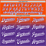 Custom Orange White-Purple Bomber Full-Snap Varsity Letterman Fade Fashion Jacket