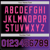 Custom Black Purple-Pink Bomber Full-Snap Varsity Letterman Gradient Fashion Jacket